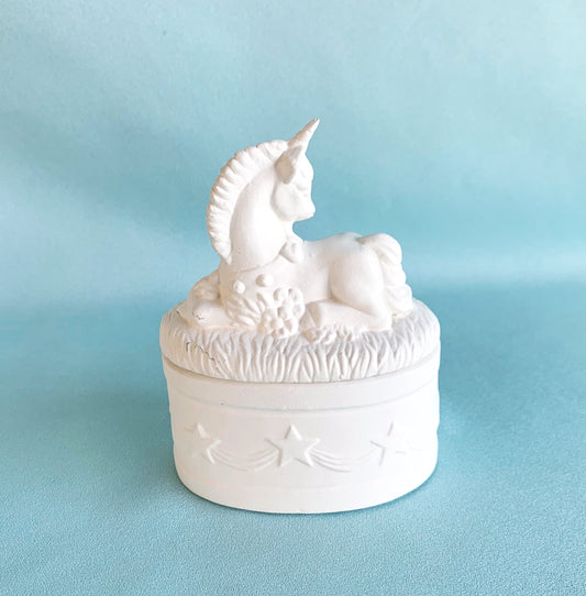 Ceramic bisque Unicorn Jewelry Box - Ceramic Bisqueware - DIY Painting Project - Teresa's Ceramics