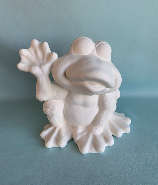Ceramic Frog Statue - Ready to paint bisque - Teresa's Ceramics