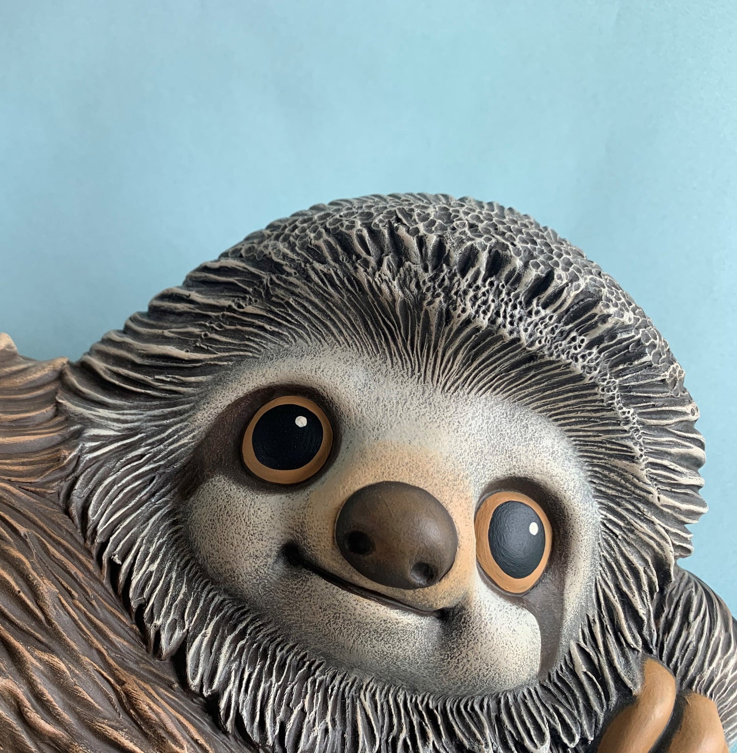 Large Ceramic Sloth Statue: Unique Garden Art, Spring Decor, Adorable Yard Ornament & Gift for Animal Lovers