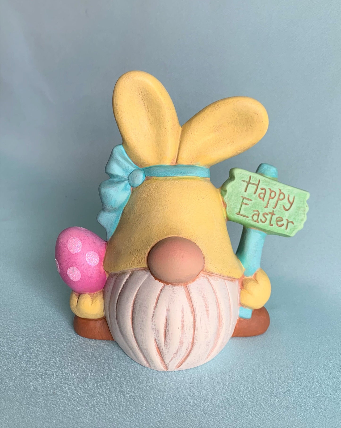 Adorable Ceramic Easter Bunny Gnome: Spring Decoration, Garden Decor & Holiday Gift Basket Accessory