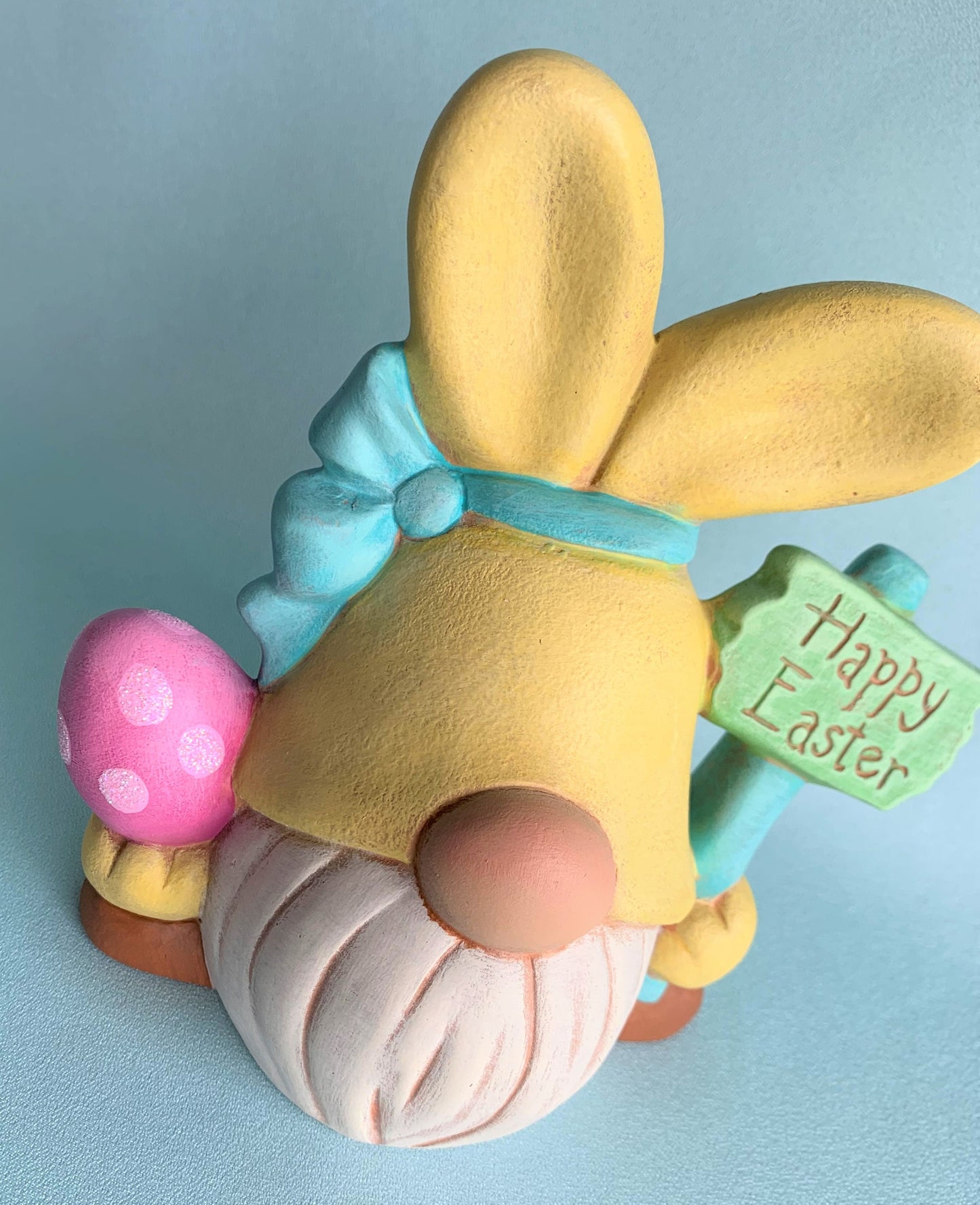 Adorable Ceramic Easter Bunny Gnome: Spring Decoration, Garden Decor & Holiday Gift Basket Accessory