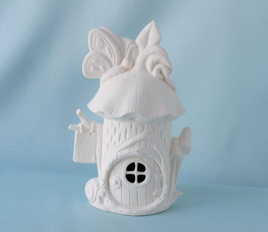 Unpainted Ceramic Butterfly Fairy House: DIY Woodland Bisque Art Project for Kids & Adults