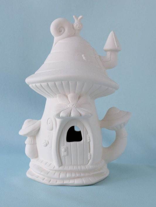 DIY Ceramic Bisque Mushroom Fairy House: Paint Your Own Whimsical Garden Decor for Kids & Adults