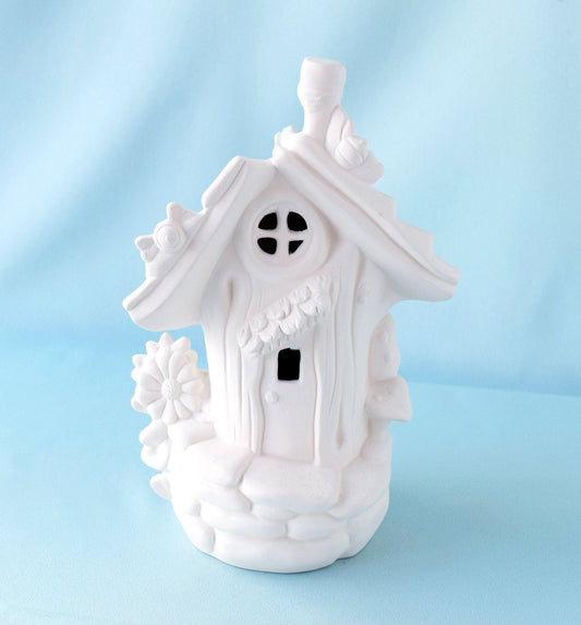 Ceramic Bisque Daisy Fairy House | DIY Fairy Garden | Paint It Yourself | DIY Ceramic - Teresa's Ceramics