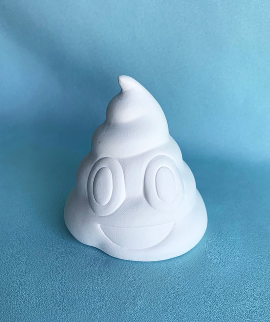 Ceramic Bisque Poop Emoji - Ready to Paint ceramics - DIY Project - Teresa's Ceramics