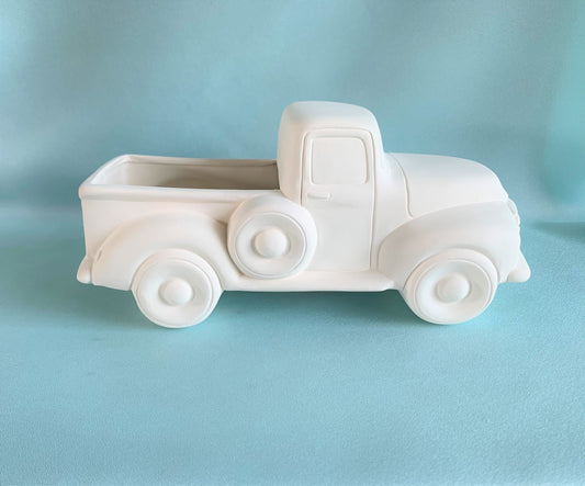 Unpainted Ceramic Pickup Truck | Do It Yourself Paint Kit | Paint Party Pickup | Bisque Ceramic Truck | Vintage Style Pickup Truck Paint Kit - Teresa's Ceramics