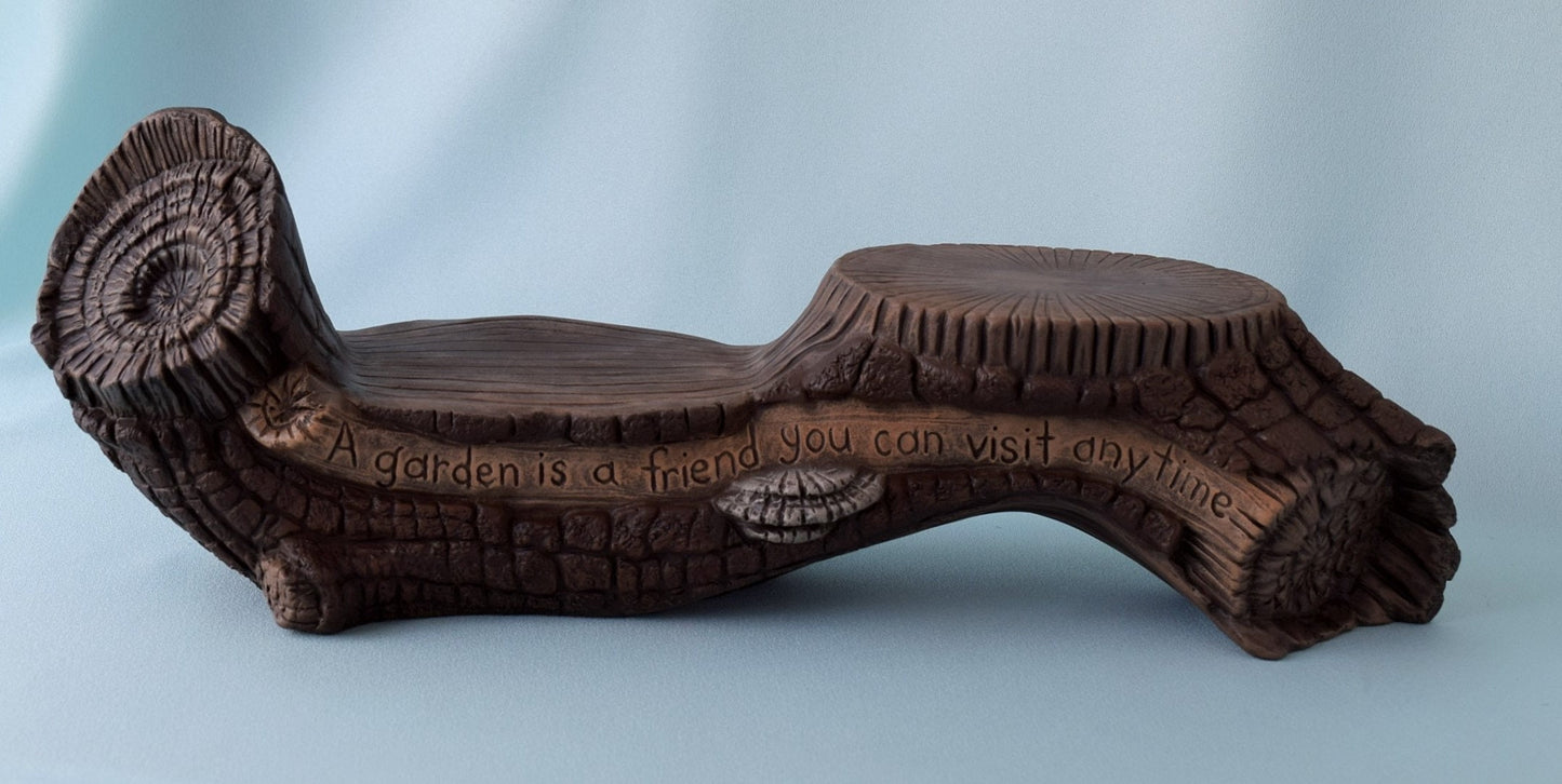 Display Log for Gnomes, Animals or Plants | Display Your Collection | Ceramic Wooden Display Stand | Garden Display Shelf Art