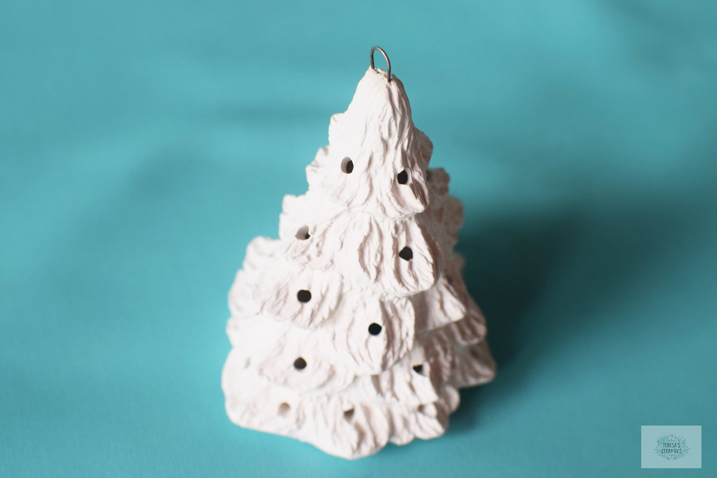 Bisque Ornament - Miniature Christmas Tree - Ready To Paint - Teresa's Ceramics
