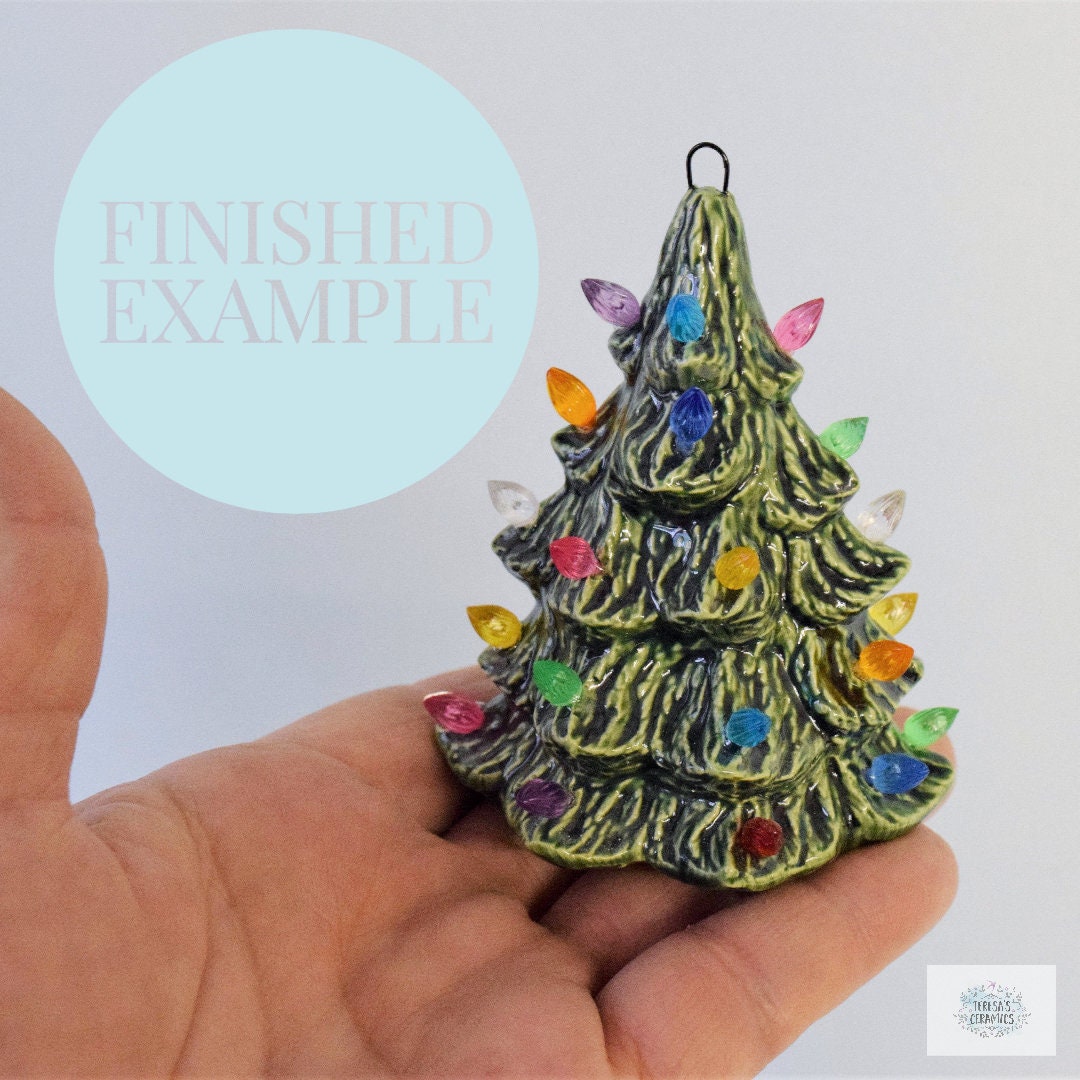 Bisque Ornament - Miniature Christmas Tree - Ready To Paint - Teresa's Ceramics