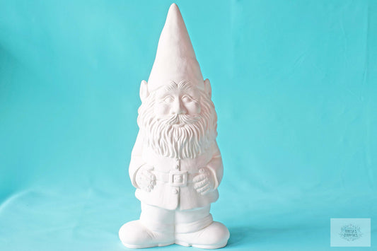 Large Bisque Gnome - DIY Paint Project - Garden Art Ceramics - Teresa's Ceramics
