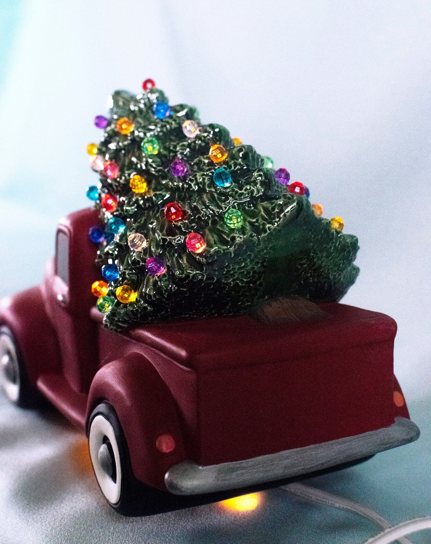RESERVED for Robert - Christmas Tree Truck | Ceramic Light with Glazed tree &