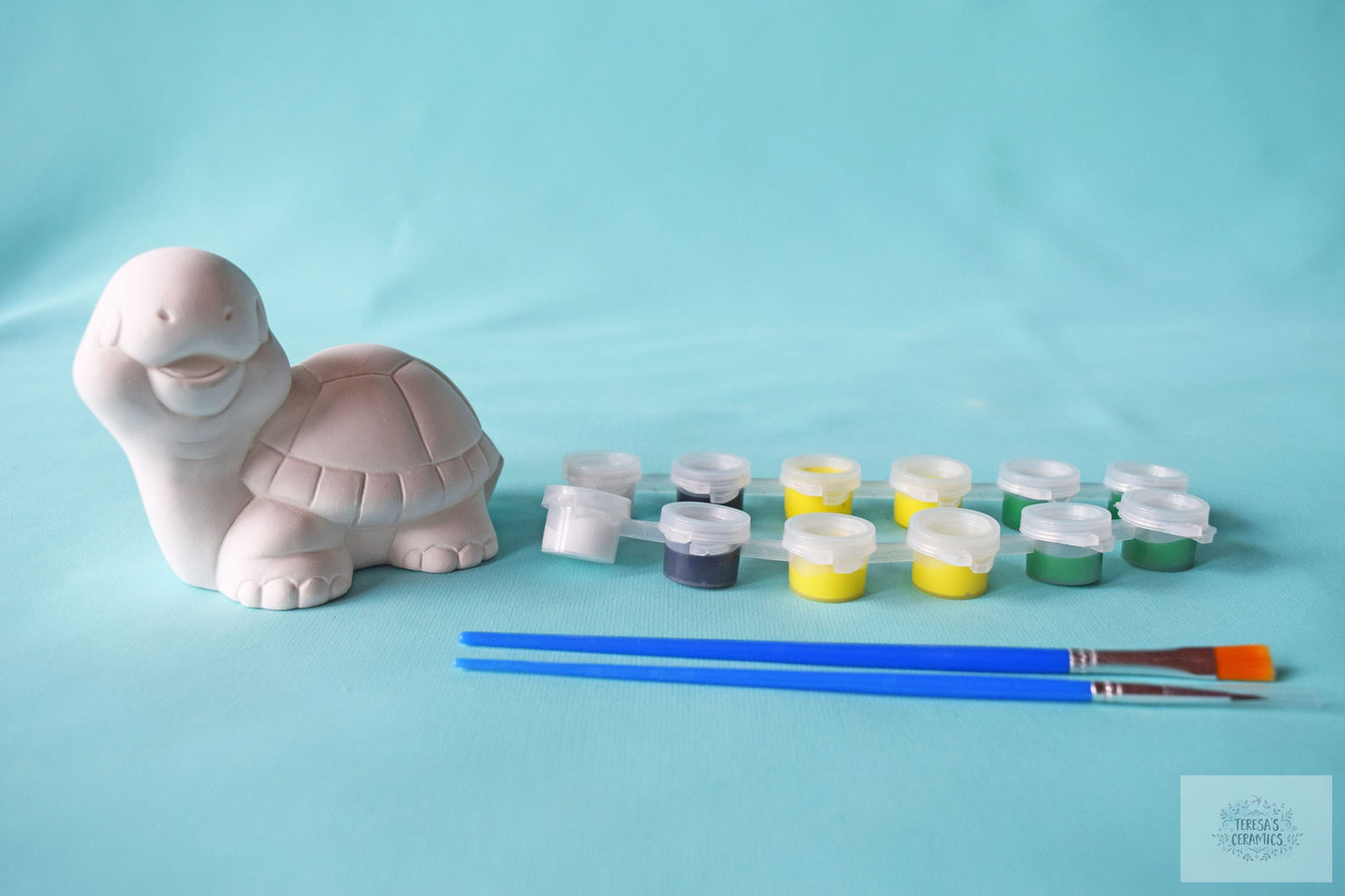 DIY Bisque Turtle Painting Kit: Creative Art Project Box for School, Home, or Parties