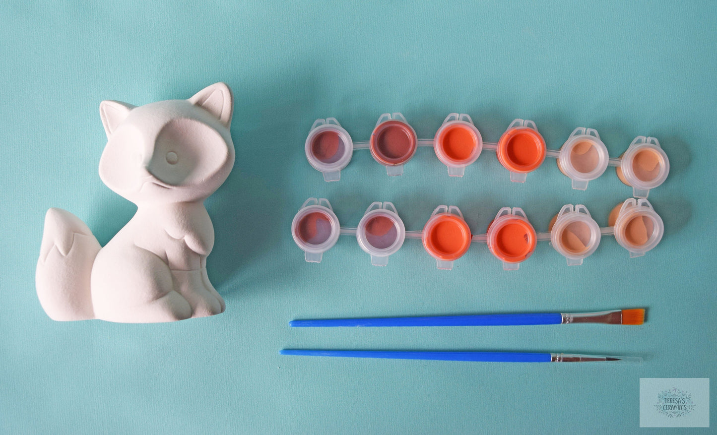 Bisque Ceramic Fox | DIY Paint Kit | Back To School | Art Project In A Box - Teresa's Ceramics