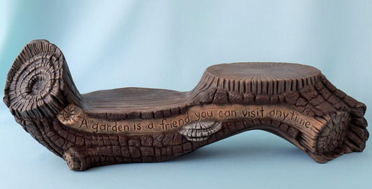 Display Log for Gnomes, Animals or Plants | Display Your Collection | Ceramic Wooden Display Stand | Garden Display Shelf Art