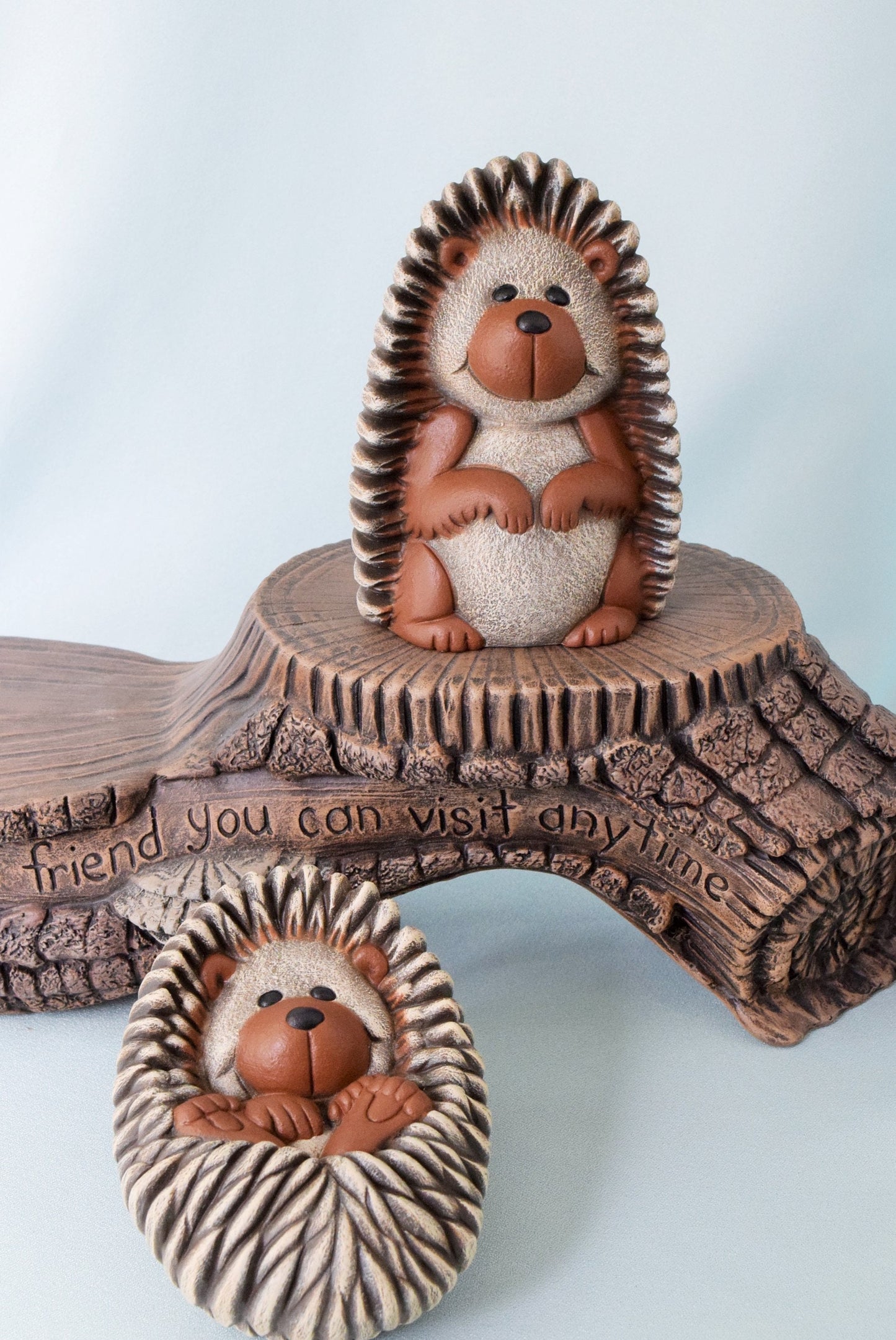 Display Log for Gnomes, Animals or Plants | Display Your Collection | Ceramic Wooden Display Stand | Garden Display Shelf Art