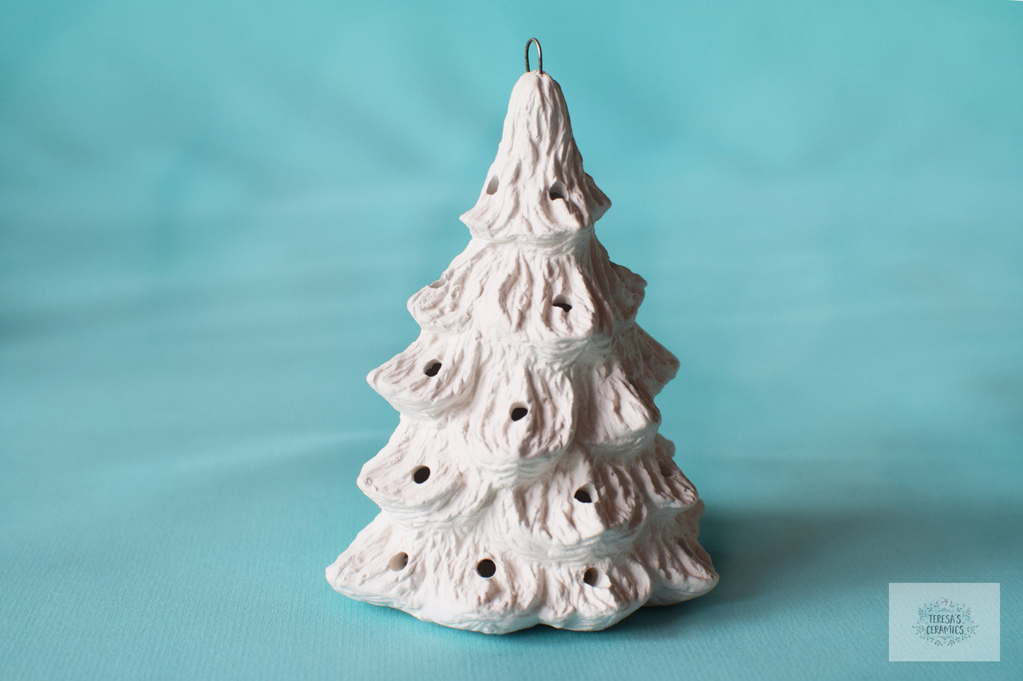 Bisque Ornament - Miniature Christmas Tree - Ready To Paint - Teresa's Ceramics