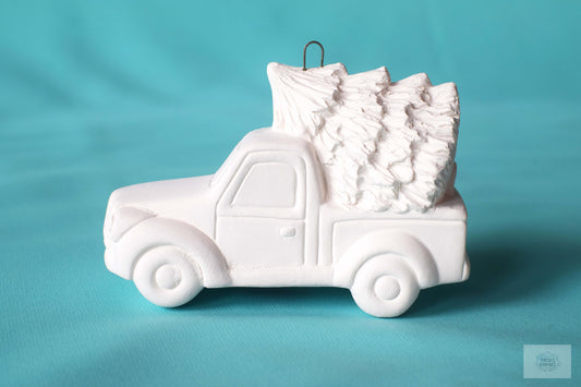 Bisque Christmas Tree Truck - DIY Christmas Ornament - DIY Gift Idea - Teresa's Ceramics