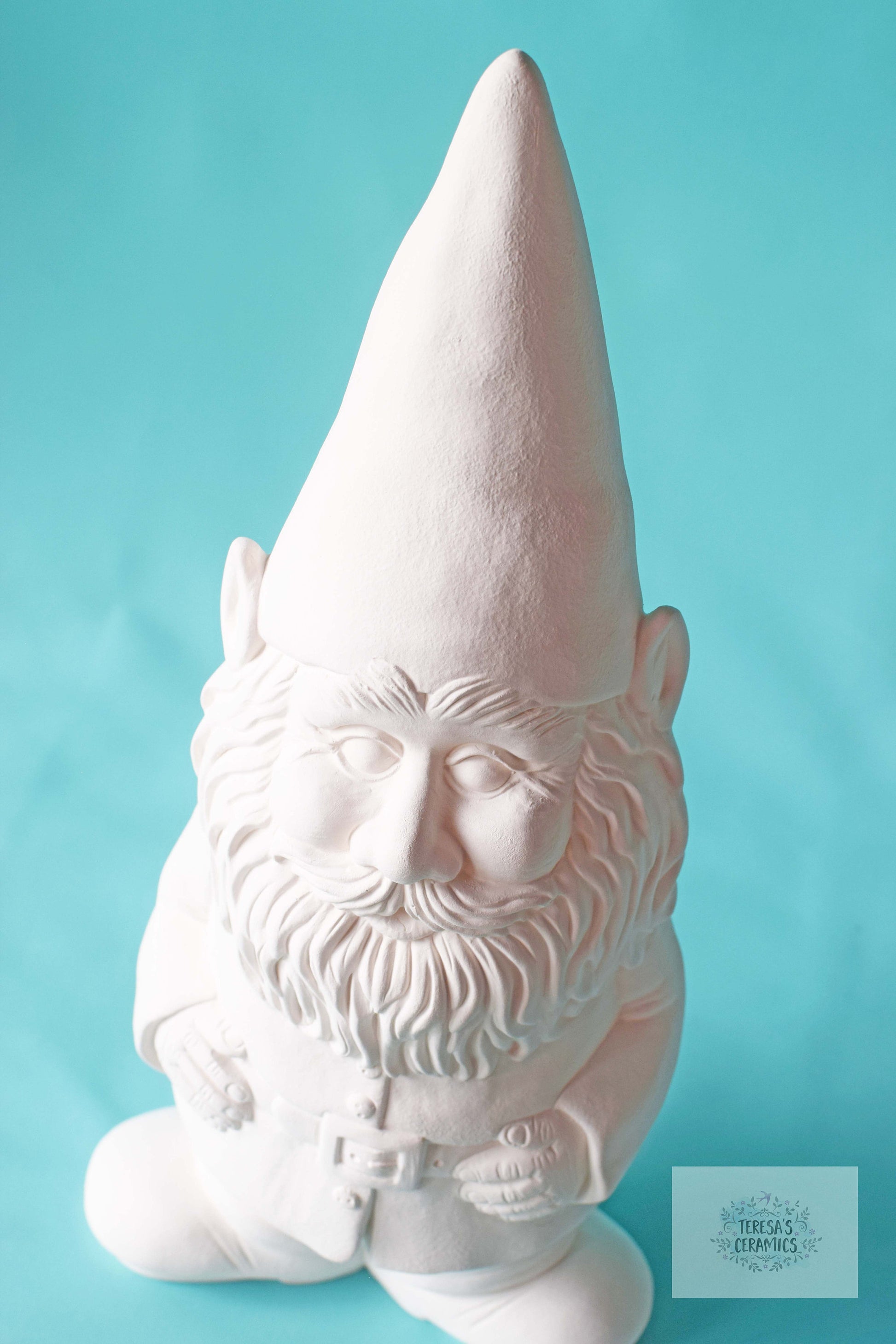 Large Bisque Gnome - DIY Paint Project - Garden Art Ceramics - Teresa's Ceramics