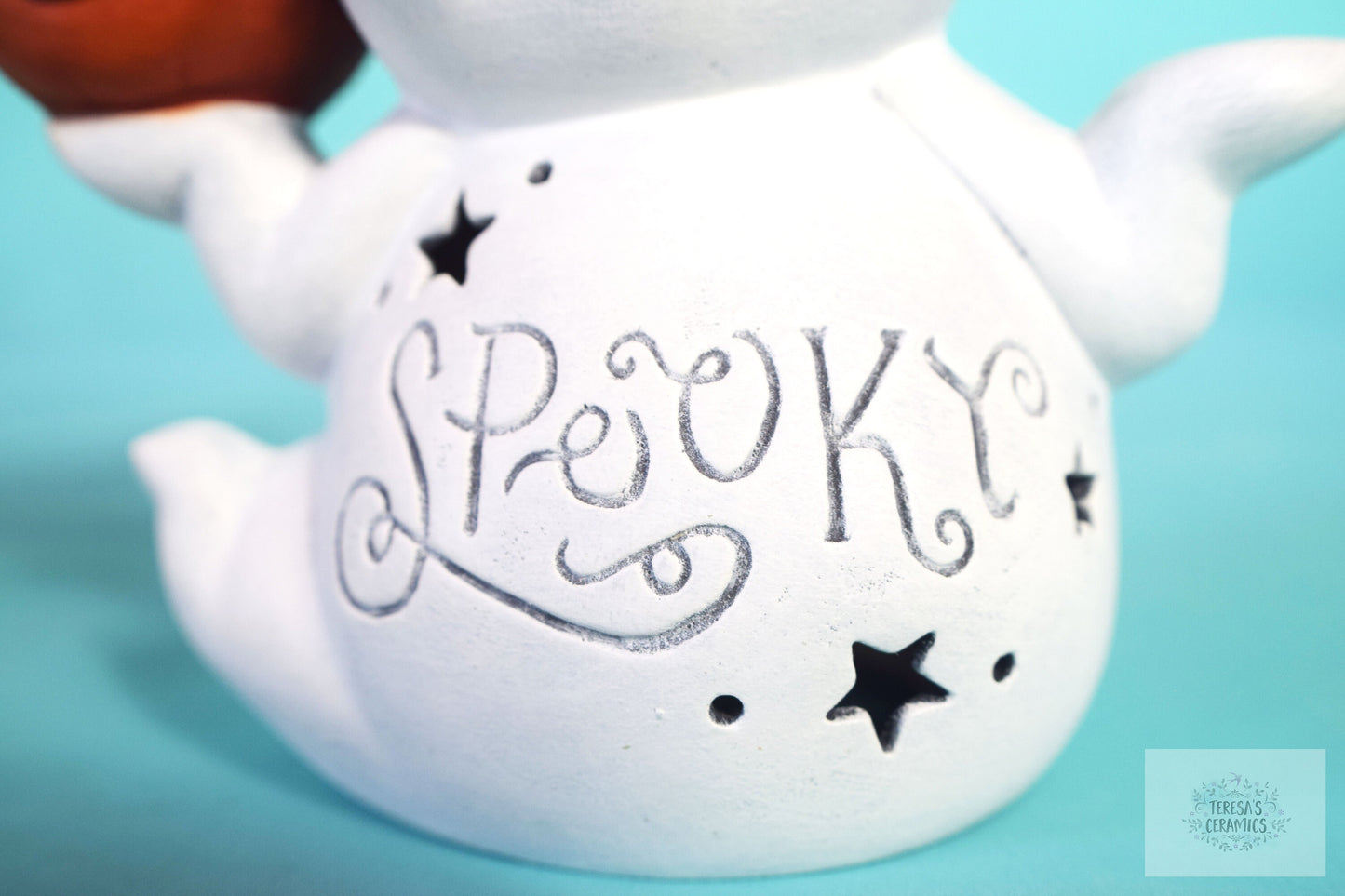 Bisque Ceramic Ghost Luminary | Tea Light Ghost | Spooky Halloween Décor - Do it yourself project
