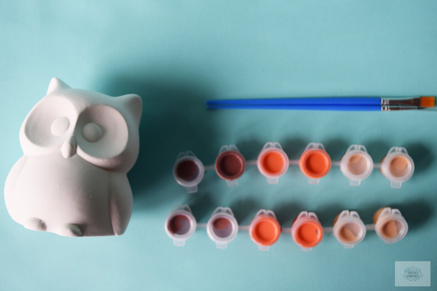 DIY Bisque Owl Painting Kit - Back to School Art Project Box for Kids & Adults - Ceramic Craft Gift