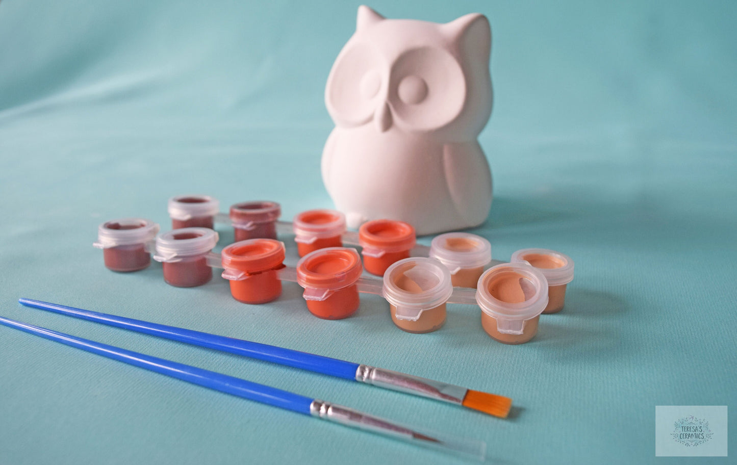 DIY Bisque Owl Painting Kit - Back to School Art Project Box for Kids & Adults - Ceramic Craft Gift