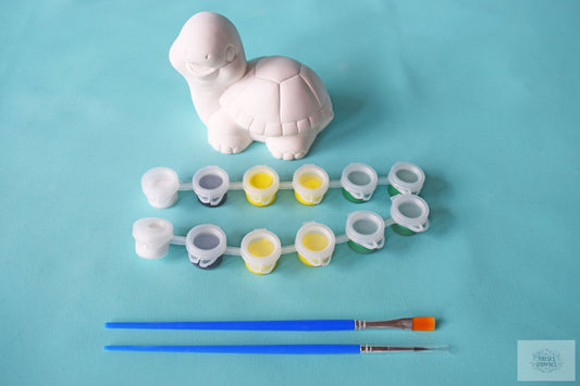 DIY Bisque Turtle Painting Kit: Creative Art Project Box for School, Home, or Parties