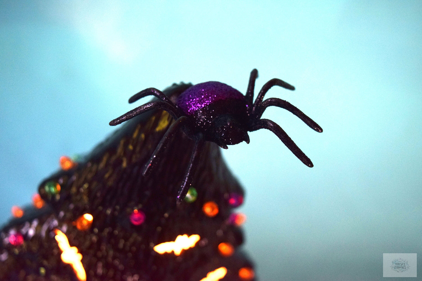 Spider Halloween Tree | Light Up Ceramic Tree | Bat cutouts