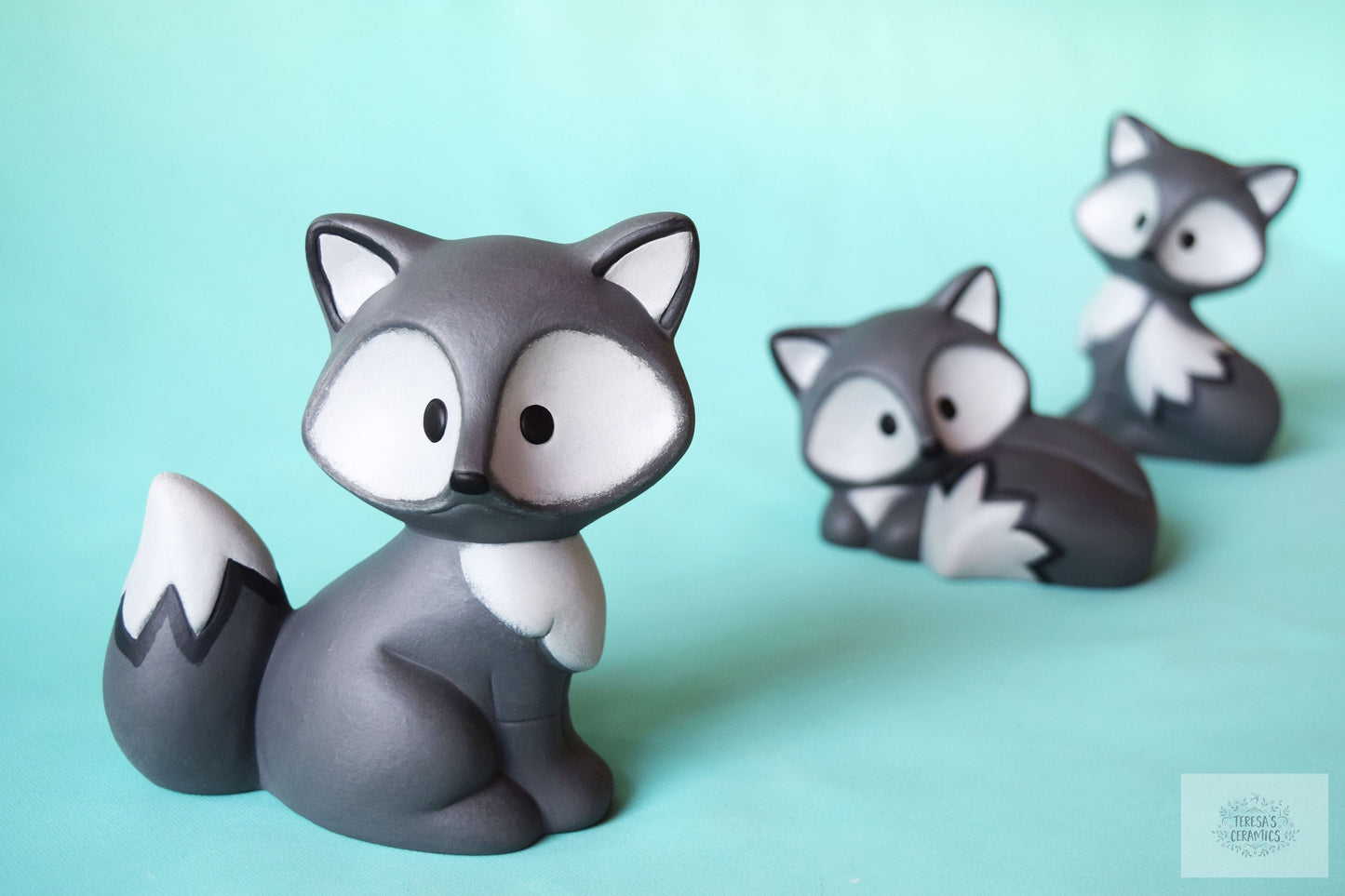 Ceramic Gray Fox | Woodland Style - Teresa's Ceramics