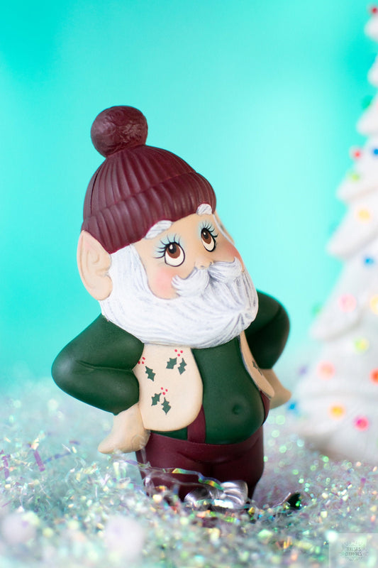 Santa's Workshop Ceramic Elf Figurine: Festive Holiday Decor, Christmas Keepsake & Stocking Stuffer