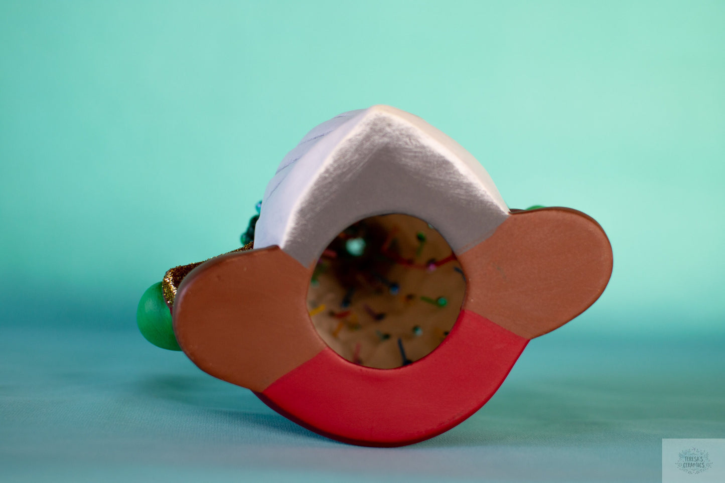 Christmas Gnome | Christmas Tree Tea-Light | Holiday Gold Star - Teresa's Ceramics