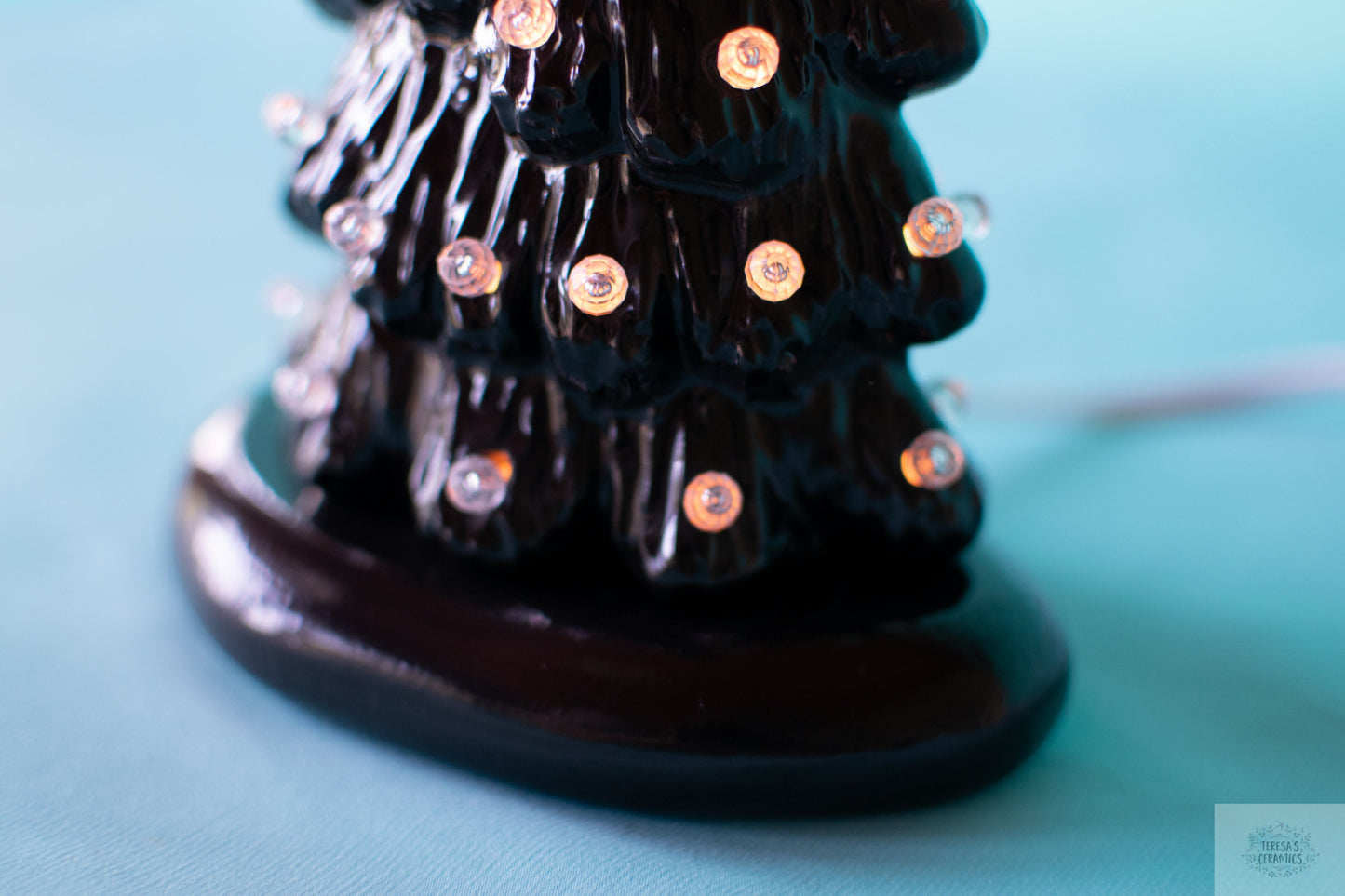 Miniature Gothic Halloween Witch Tree - Black Ceramic Holiday Decor for Mantle & Seasonal Home Ambiance