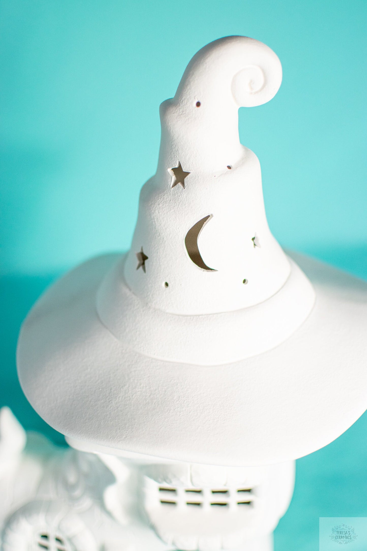 DIY Witches Boot Ceramic Fairy House - Paint Your Own Magical Halloween Cottage Night Light