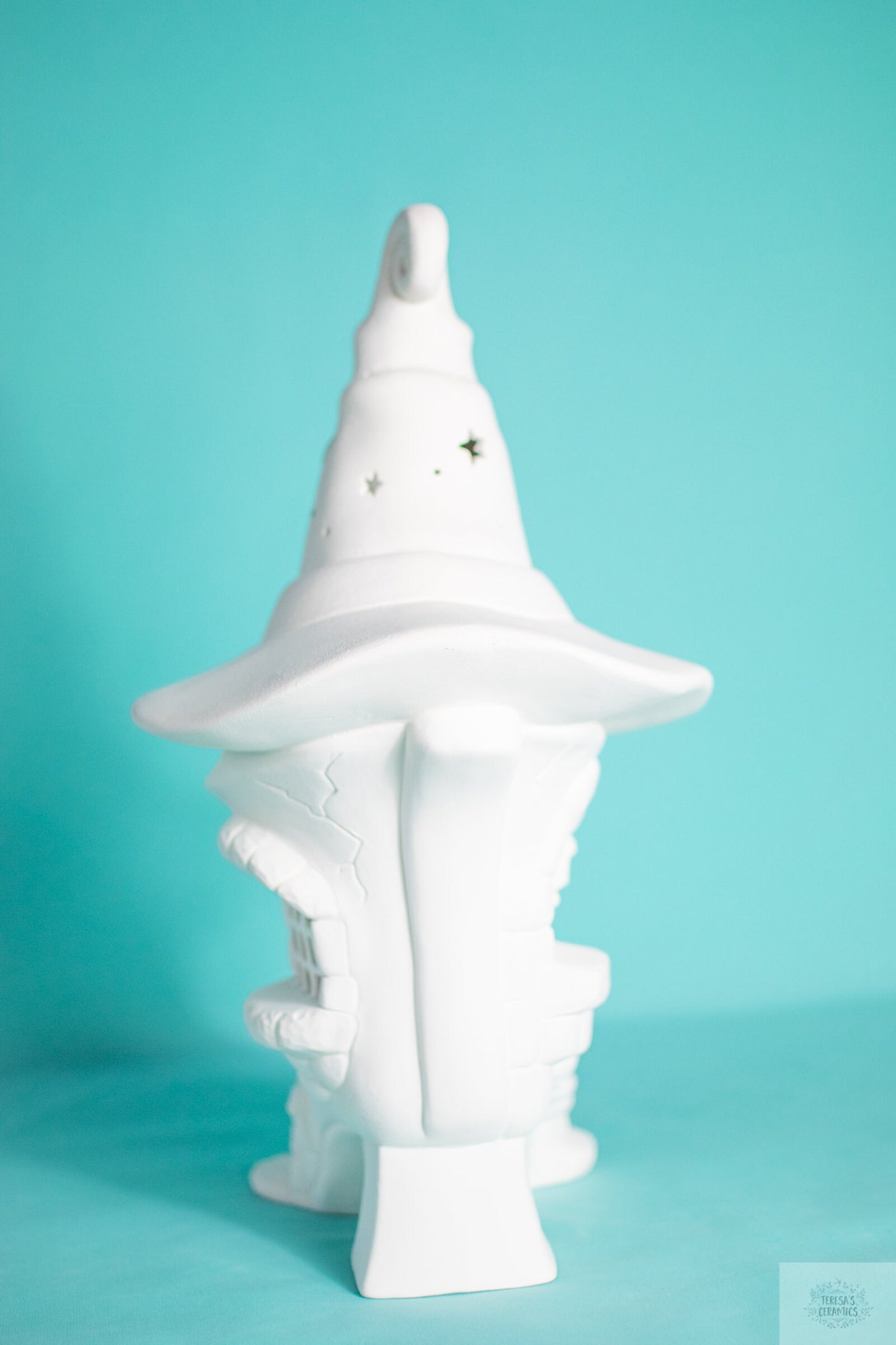 DIY Witches Boot Ceramic Fairy House - Paint Your Own Magical Halloween Cottage Night Light