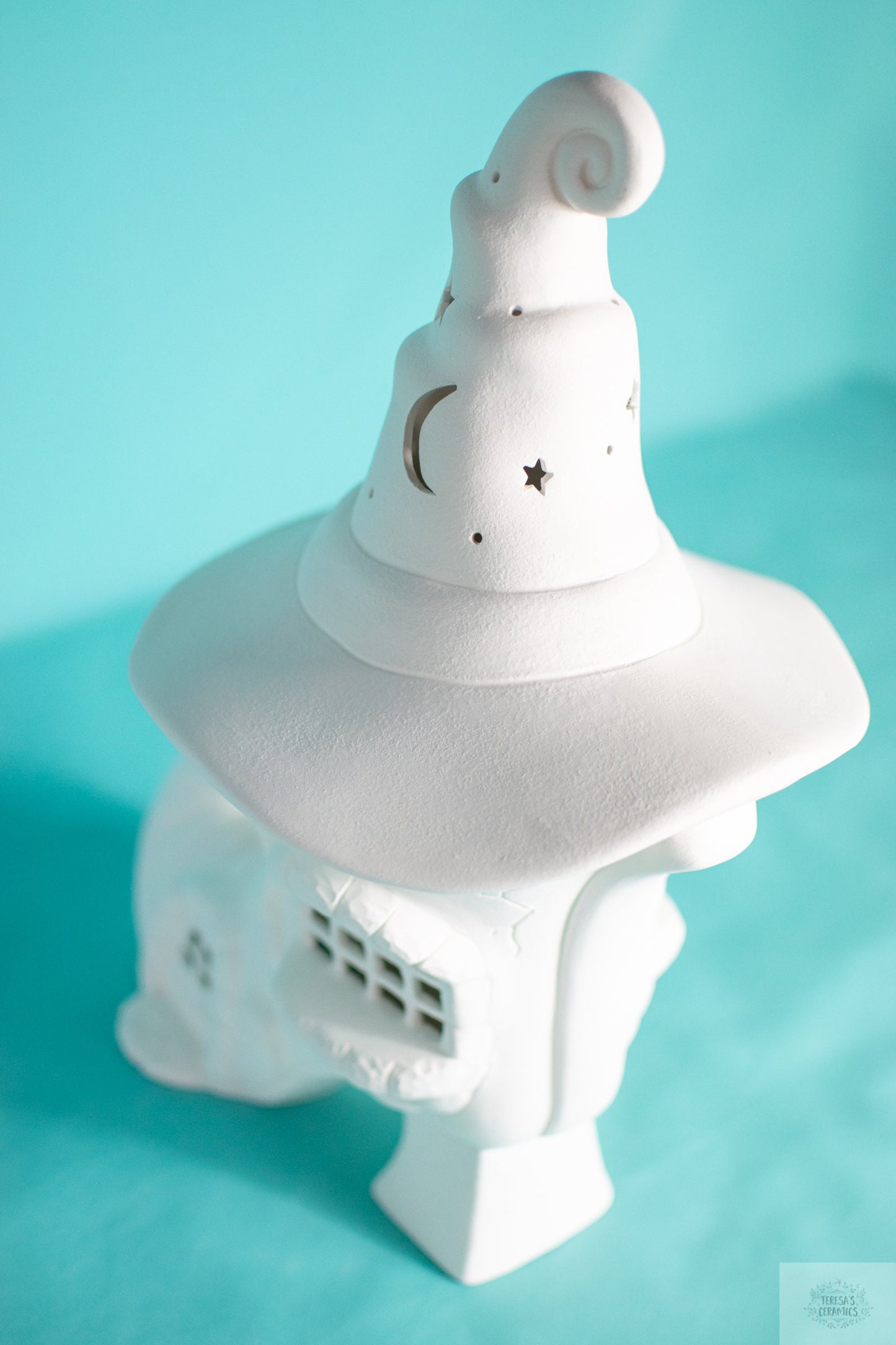 DIY Witches Boot Ceramic Fairy House - Paint Your Own Magical Halloween Cottage Night Light