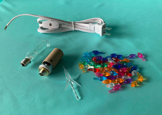 Vintage-Style Christmas Tree Light Kit: LED Nightlight Bulb, Cord & Socket for DIY Holiday Décor