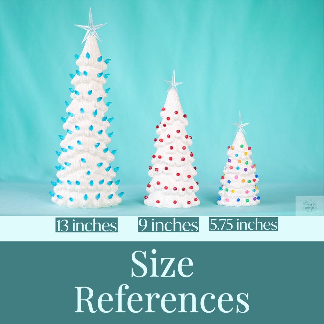 Ceramic White Tree | Cardinal Tree | Red Bulb Ornaments | Valentine Tree - Teresa's Ceramics