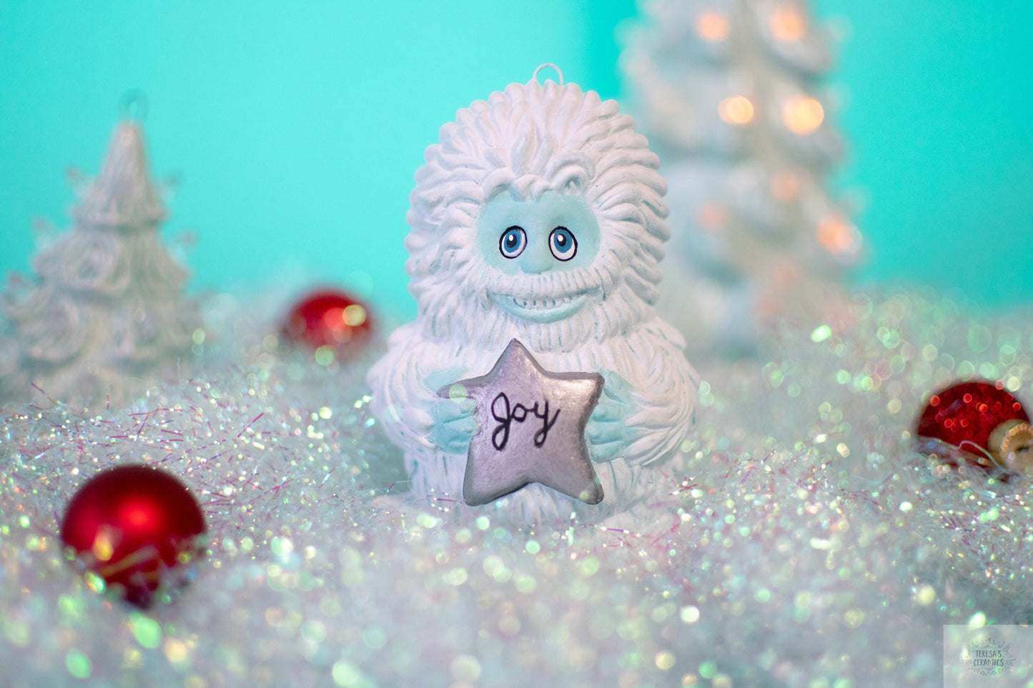Yeti Holiday Ornament | Ceramic Yeti | Abominable Snowman | Christmas Ornament | Winter Wonderland - Teresa's Ceramics
