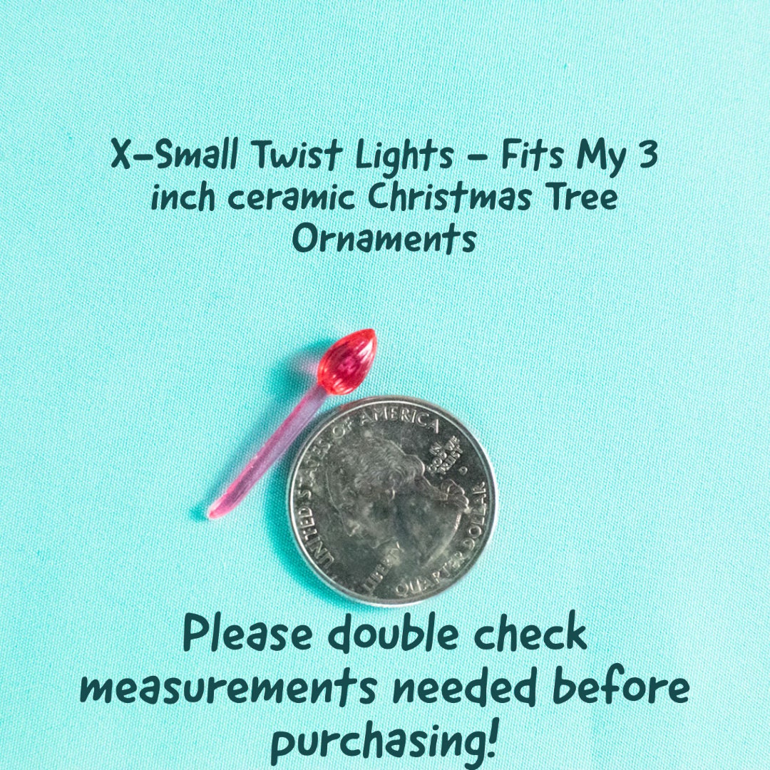 X-Small Multicolor Twist Lights for Ceramic Christmas Tree - 25 Replacement Bulbs, Smallest Size - Teresa's Ceramics