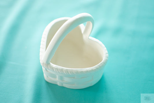 DIY Bisque Heart Candy Dish - Paint Your Own Valentine's Gift Basket - Ceramic Art Project
