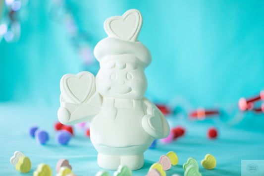 DIY Valentine's Ceramic Gingerbread Baker - Paint Your Own Bisque Heart Cookie Gift - Teresa's Ceramics