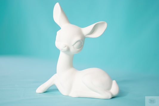 Ceramic Vintage Deer | Bisque White Decor | DIY Deer Decor | Woodland Nature Animal - Teresa's Ceramics