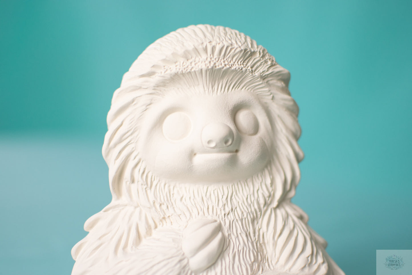 Sloth DIY Gift | Ready To Paint | Ceramic Bisque Animal | Garden Statue