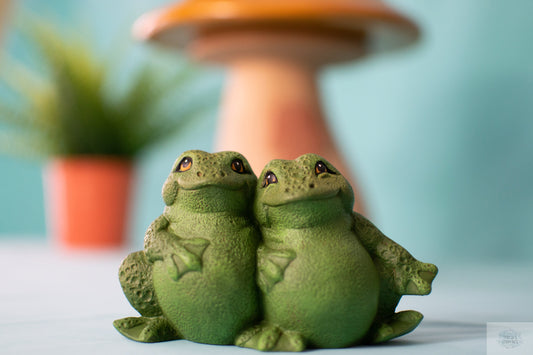 Frog and Toad | Toad Figurine | Cake Topper | Garden Art - Teresa's Ceramics