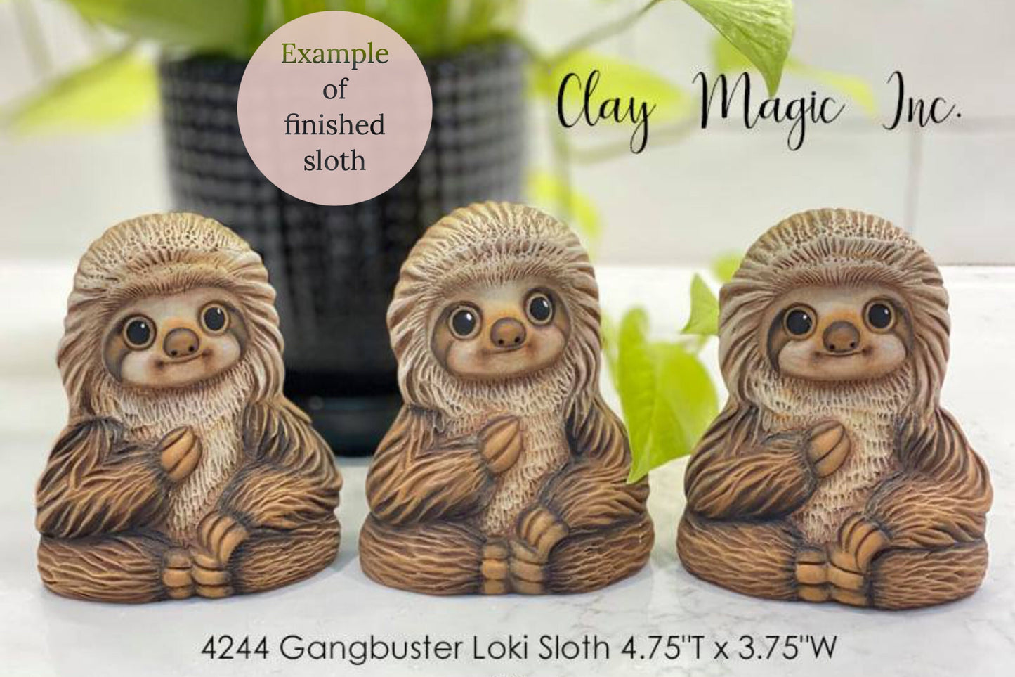 Unpainted Ceramic Sloth Figurine for DIY Garden Decor | Small Hand-Paintable Clay Statue
