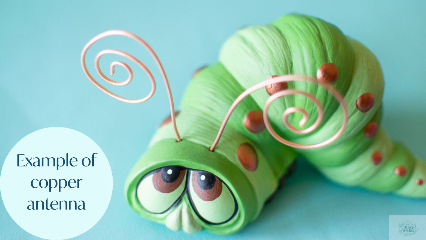 DIY Ceramic Garden Worm: Unpainted Bisque Sculpture for Patio, Yard & Potted Plant Decor