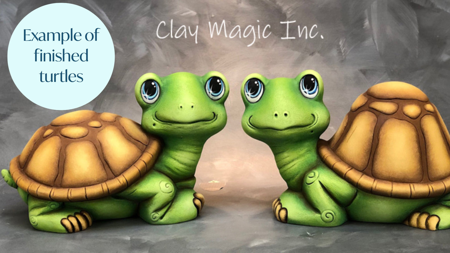 Large Garden Turtles | DIY Ceramic Bisque | Ready To Paint - Teresa's Ceramics