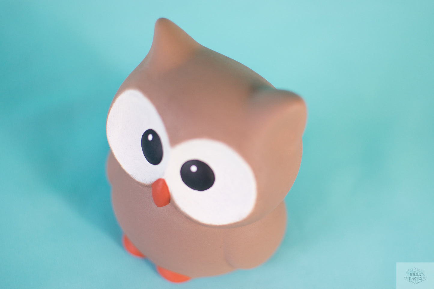Adorable Ceramic Owl Figurine - Woodland Animal Decor, Baby Shower Gift, Cake Topper, Garden Accessory