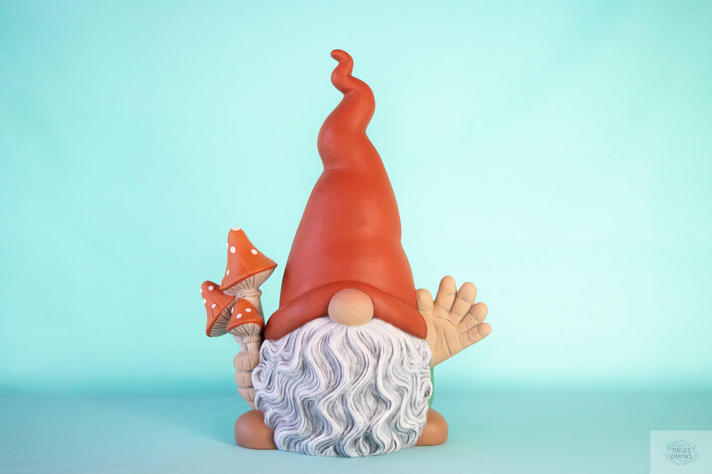 Garden Gnome | Gnome holding mushrooms | Gnome Statue | Outdoor Gnome | Yard Art | Backyard Decor |Gardeners Gift