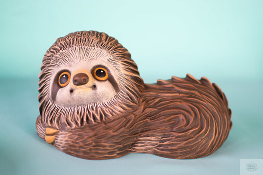 Sleepy Sloth Statue | Ceramic Sloth Decor | Miniature Nursery Decor | Baby Shower Gift Idea - Teresa's Ceramics