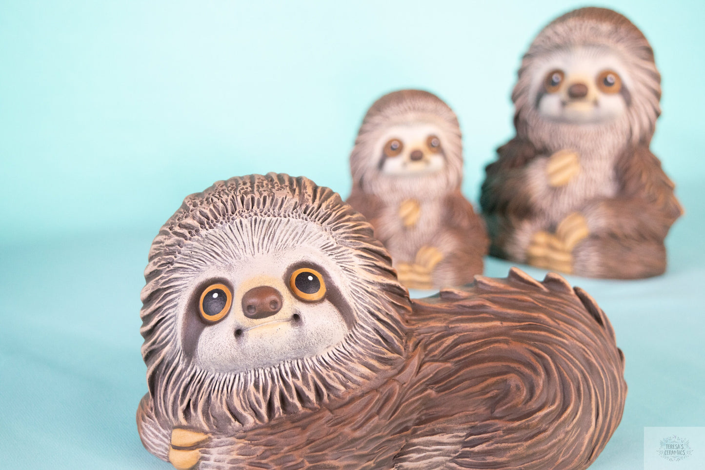 Sleepy Sloth Statue | Ceramic Sloth Decor | Miniature Nursery Decor | Baby Shower Gift Idea